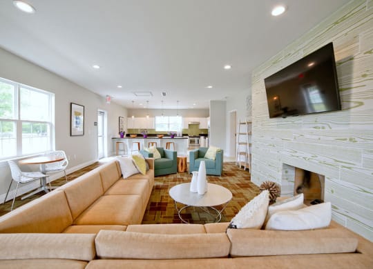 Resident Lounge with Media at Gramercy, Carmel, Indiana