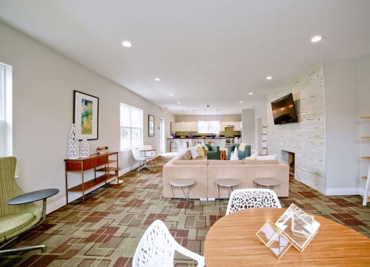 Clubhouse Kitchen Breakfast Bar with Stools at Gramercy, Carmel, IN