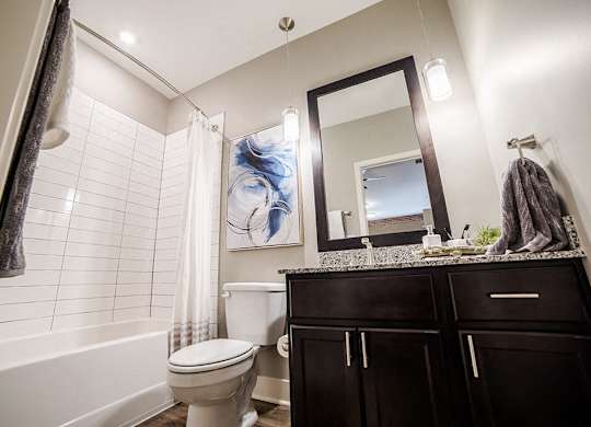 Bathroom With Bathtub at The Foundry, South Bend Indiana