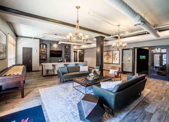 Posh Lounge Area In Clubhouse Is Perfect For Meeting Up With Friends at Providence at Old Meridian, Carmel, 46032