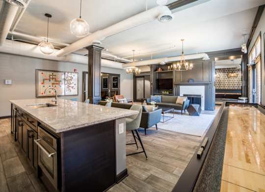 Posh Lounge Area In Clubhouse at Providence at Old Meridian, Carmel, IN
