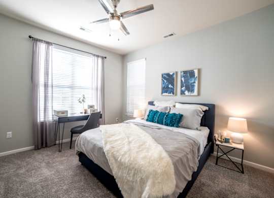 Bedroom with cozy bed at Providence at Old Meridian Apartments , Carmel