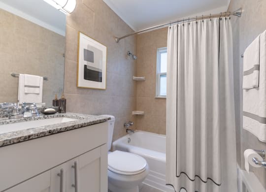Bathroom With Bathtub at Monon Living, Indianapolis, IN, 46220