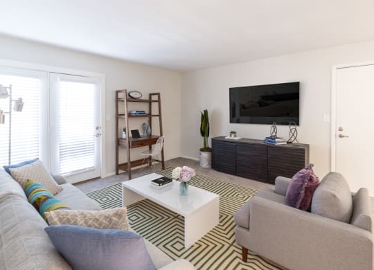 Living Room With TV at Gramercy, Carmel, IN