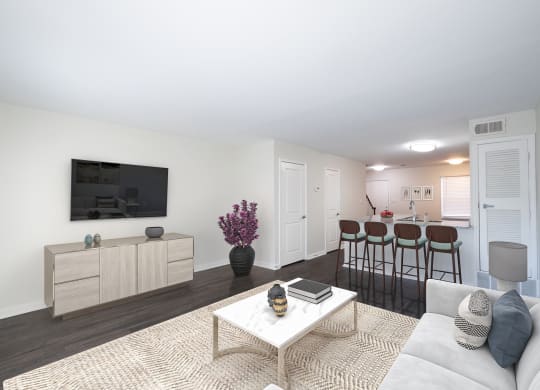 Living Room With TV at Monon Living, Indiana, 46220