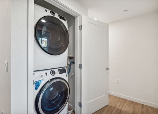 a front loading washer and dryer in a laundry room at 38° NORTH, California