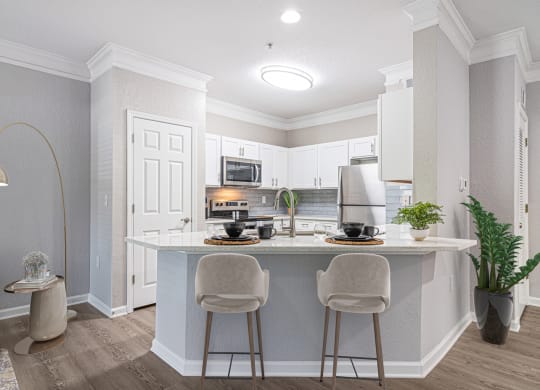 The Asher at Sugarloaf apartments in Lawrenceville Georgia photo of upgraded kitchen
