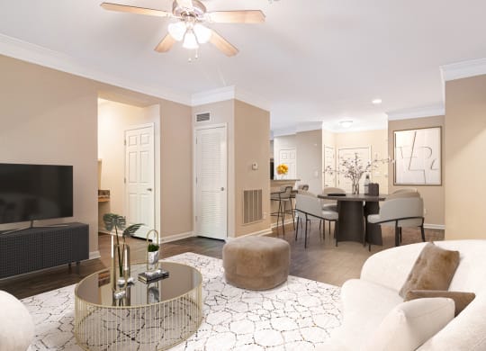 The Asher at Sugarloaf apartments in Lawrenceville Georgia photo of living room and dining room
