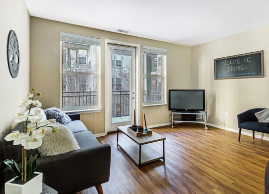 bright living room at Uptown Lake Apartments, Minneapolis, MN