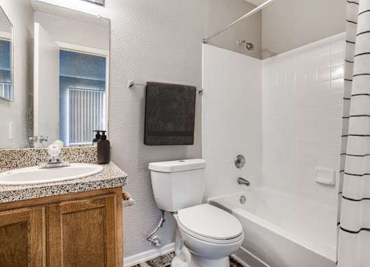 Monarch Pass Apartments in Fort Worth, TX photo of bathroom with lots of lighting