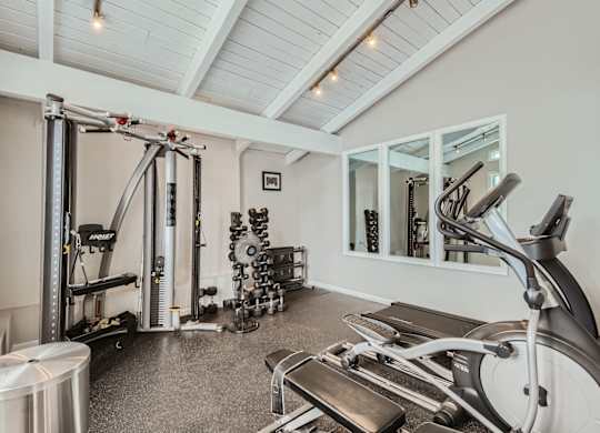 Free weights zone at Aurora Meadows in Aurora, Colorado