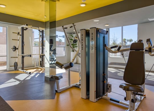 South Scottsdale Apartments - Lucent Scottsdale - fitness center with cardio and strength training equipment