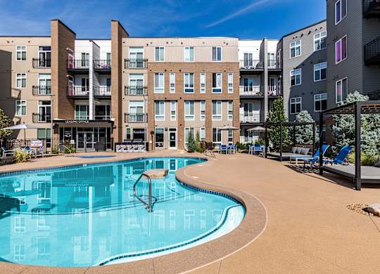 our apartments have a large pool and amenities for residents to enjoy