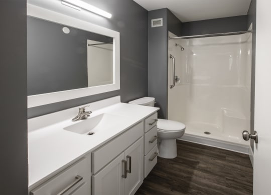 bathroom with updated countertops