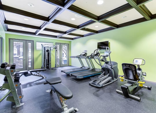 spacious fitness center at Uptown Lake Apartments, Minneapolis