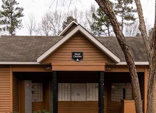 Resident mail center at Flats at River View apartments in Duluth, GA, near Lawrenceville.