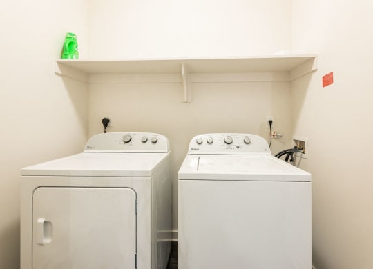 Full-Sized Washer and Dryer, laundry room