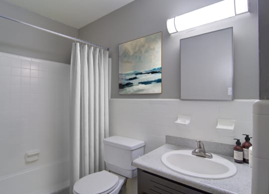 Estuary Apartments in Atlanta Georgia 30341 photo of bathroom with modern lighting