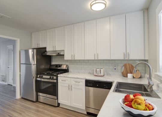 Estuary Apartments in Atlanta Georgia 30341 photo of a kitchen with white cabinets