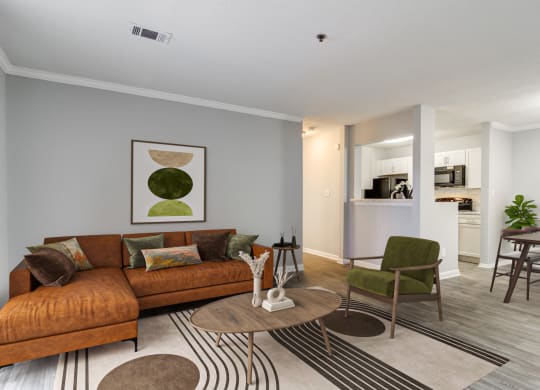 a living room with a couch and a coffee table