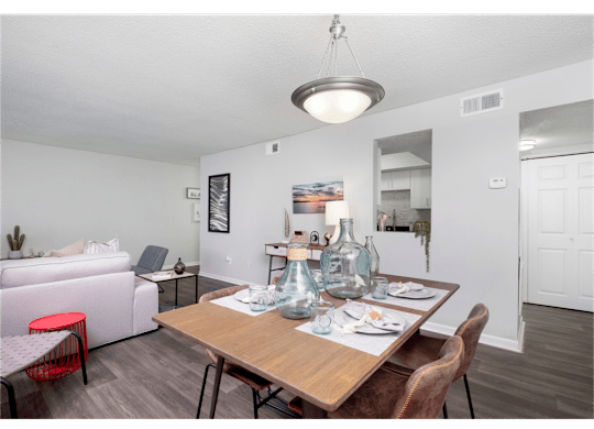 Dining room at Springdale Glen, a pet-friendly community in Clarkston, GA, near Decatur.