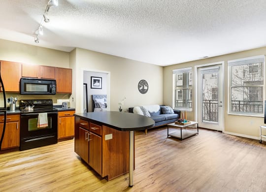 living room/dining room at Uptown Lake Apartments, Minnesota, 55408