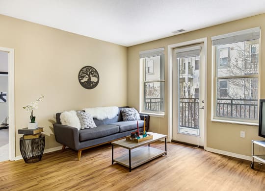 bright living rooms at Uptown Lake Apartments, Minnesota