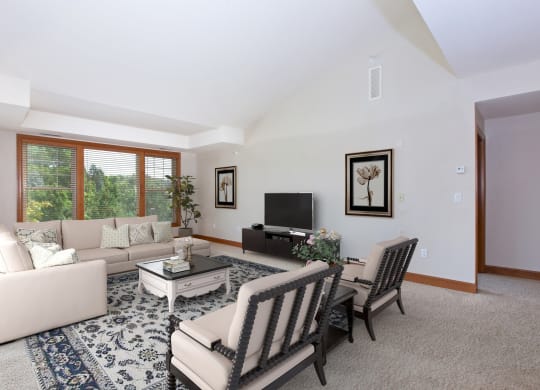 Laurel East End Apartments in Golden Valley, MN photo of living room with high ceilings