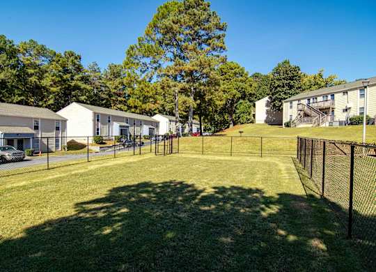 Leash-free dog park at Mableton Ridge Apartments in Mableton, GA, near Douglasville.