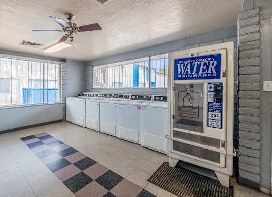 Convenient onsite laundry room at Midtown on Seneca, a pet-friendly apartment community near East Central Tucson, Tucson, AZ