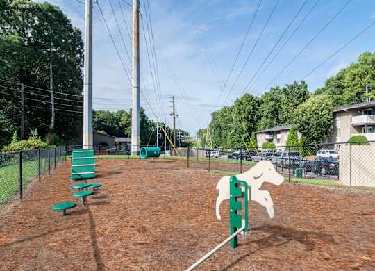 Pet-friendly leash-free dog park at Mirador at Peachtree in Atlanta, Georgia, near Briarcliff.