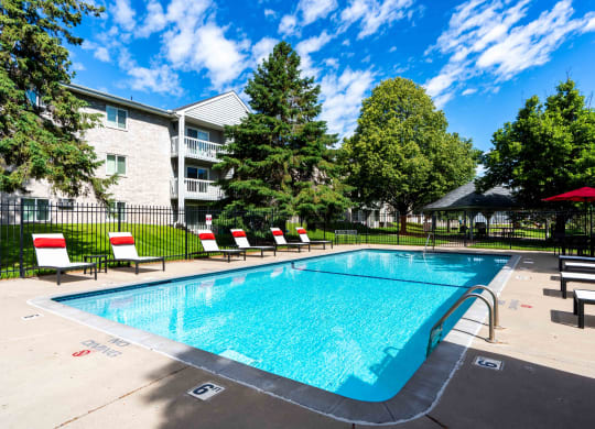 the swimming pool at our apartments
