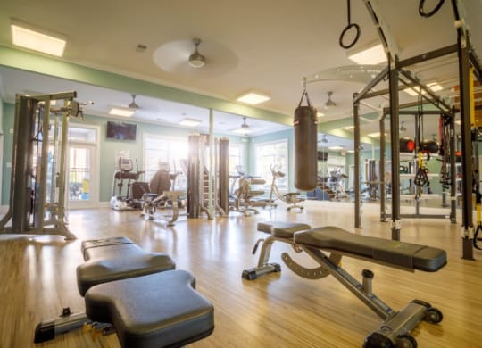 The Asher at Sugarloaf apartments in Lawrenceville Georgia photo of fitness center