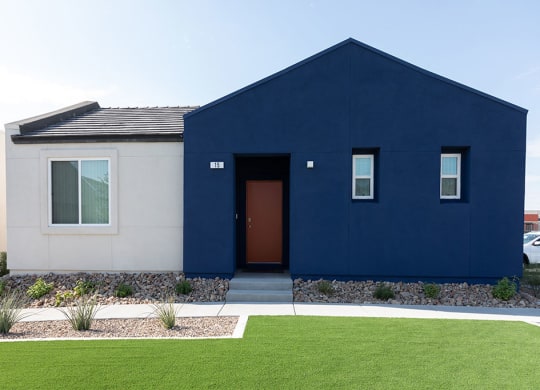 Modern single-family home exterior at Alowyn Homes at Centennial in North Las Vegas