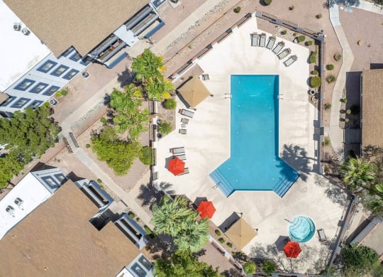 arial view of the pool at the resort at longboat key club