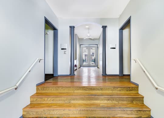hallway mailroom at Uptown Lake Apartments, Minneapolis, MN