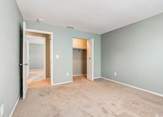 The Commons Apartments in Tampa Florida photo of a bedroom with a closet and an open door
