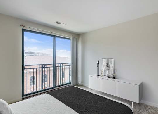 bedroom with balcony