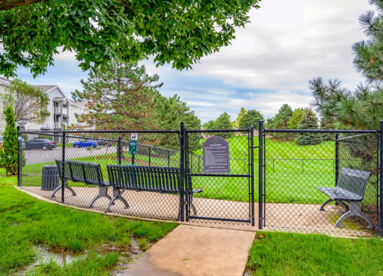 our apartments showcase a dog park with plenty of room to run