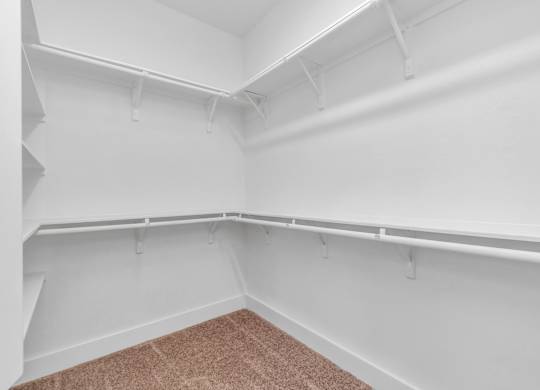 our apartments have a walk in closet with plenty of room to move around