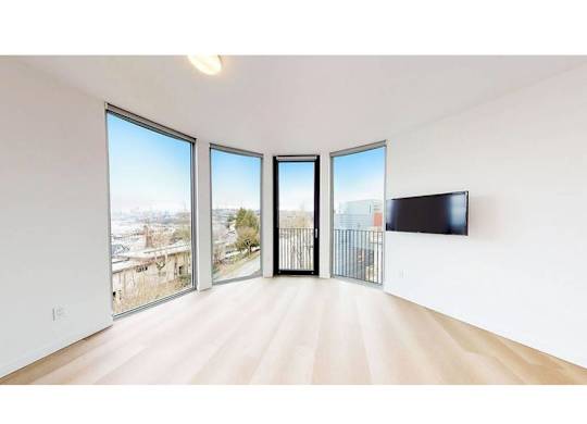 Living room with wood-style flooring