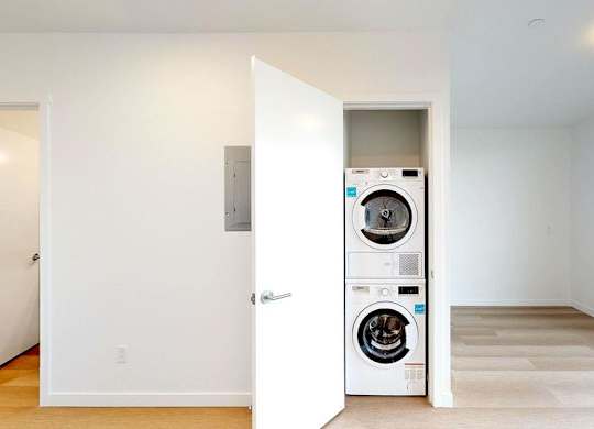 Stacked washer and dryer