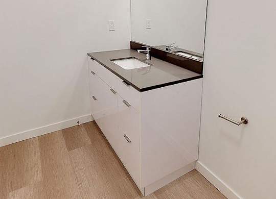 Sink and vanity with mirror
