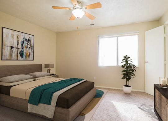Large Bedroom with Window at georgetowne apartments