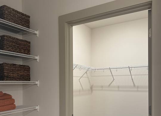 A generously sized walk-in closet providing ample storage space.