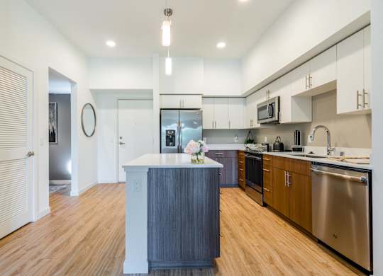 model unit island kitchen