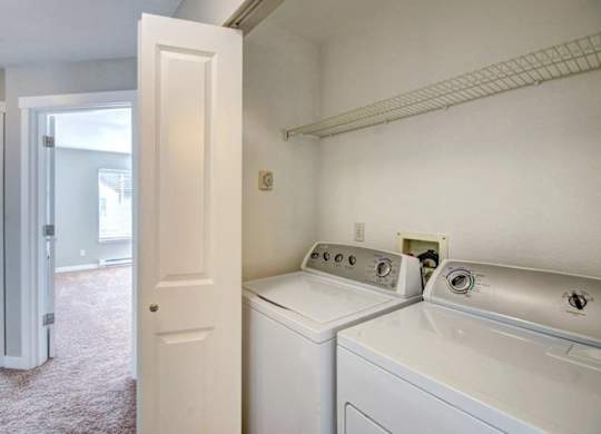 washer and dryer at Clock Tower Village, Washington