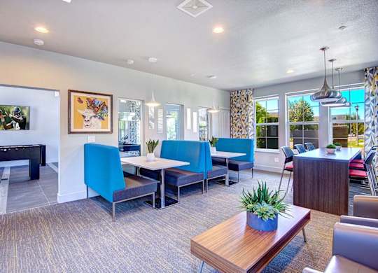 resident lounge with seating at Clock Tower Village, DuPont, 98327