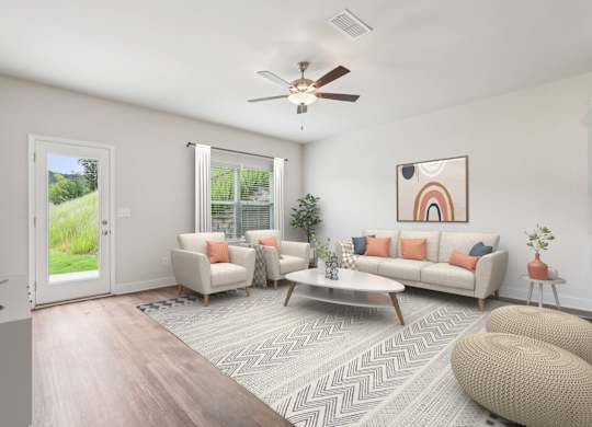 A view of the living room and intimate space