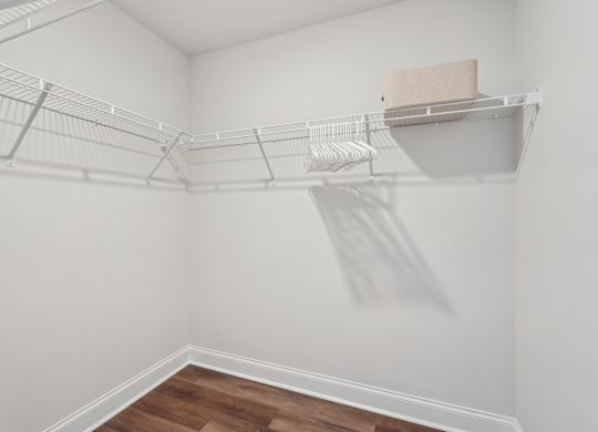Full size walk in closet in the primary suite.